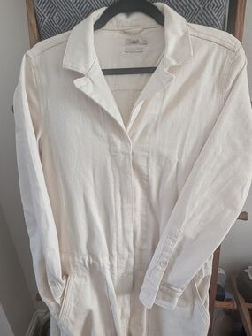 Faherty Cream Organic Cotton Jumpsuit